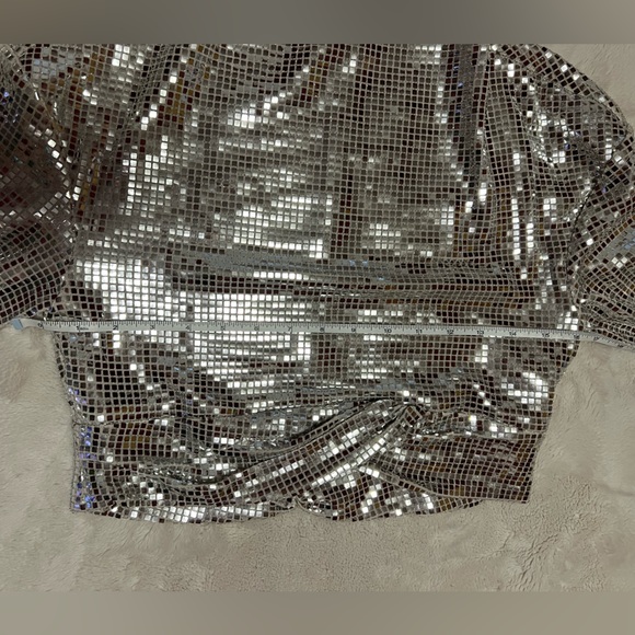 4/$20 - Zara high neck mirror long sleeve top women’s size small - Picture 4 of 12